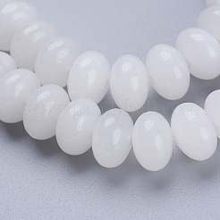 Natürliche weiße Jade perlen Stränge&nbsp;G-P354-18-8x5mm
