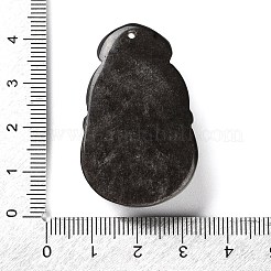 Colgantes de obsidiana con brillo de plata natural&nbsp;G-G098-08