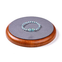 Flaches rundes Holz Präsentationsschmuck Armbänder Display Tray&nbsp;ODIS-P008-15C-02