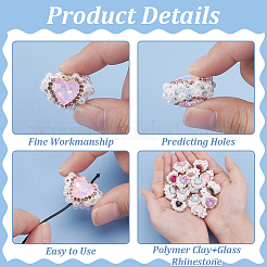 7 Stück 7 Farben Polymer Clay Strass mit Kristallperlen&nbsp;FIND-FG0003-56