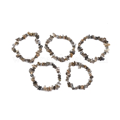 Pulseras elásticas con cuentas de piedra lunar natural para mujeres y hombres&nbsp;BJEW-L038-01D