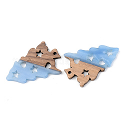 Pendentifs en résine opaque et bois de noyer&nbsp;RESI-S389-006A-C01