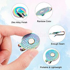 4 pieza de marcadores de pelota de golf de aleación de zinc de 2 estilos de colores del arco iris&nbsp;AJEW-OC0003-36