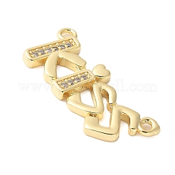Latón micro pavimenta claros enlaces de circonio cúbico&nbsp;KK-D357-03F-G