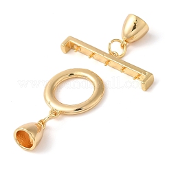Fermagli a ginocchiera in zircone chiaro micro pavè di ottone&nbsp;KK-N254-77G