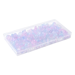 120 Stück 8 Stile transparente Sprühfarbe Glasperlen&nbsp;GLAA-FS0002-26