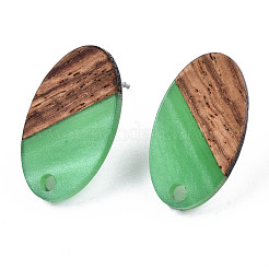 Accessoires de boucles d'oreilles en résine et bois de noyer&nbsp;MAK-N032-005A-H02