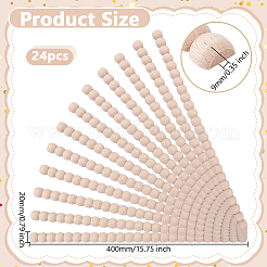 24 tira de borde de cintura tallada en madera para decoración de pared de fondo de sala de estar&nbsp;DIY-WH0622-555D