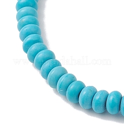 2 pz braccialetti elastici con perline sintetiche turchesi&nbsp;BJEW-JB13415-03
