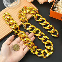 1 collana con catena a maglie cubane in acrilico per uomo&nbsp;NJEW-SP0001-09A-G