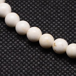 Hebras de cuentas redondas de magnesita natural&nbsp;TURQ-L016-01-8mm