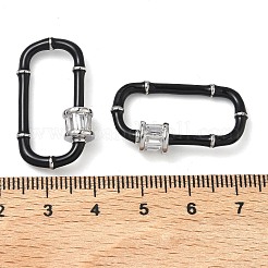 Ovaler Karabinerhaken aus Messing mit Mikropavé-Fassung aus klaren Zirkonia.&nbsp;KK-H256-01P