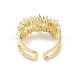 Anelli polsini aperti in ottone con micro pavé di zirconi cubici&nbsp;RJEW-K263-18G