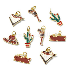 10 colgante de latón esmaltado de vaquero del oeste&nbsp;KK-CJ0004-42