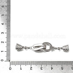 Micro pavé di ottone trasparente cubic zirconia piegato su fermagli&nbsp;CU-CBA4292-02P
