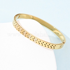Bracelets à charnière en acier inoxydable 304 micro pavé de zircones cubiques pour femmes&nbsp;BJEW-Z146-02G