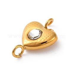 304 Edelstahl Strass Herz Verbindungsstück Charms&nbsp;STAS-M110-15G