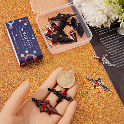 24 stücke 6 stile legierung strass anhänger&nbsp;DIY-SC0025-30