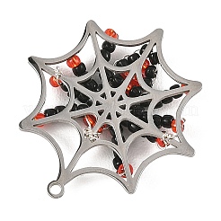 Pendentifs Halloween 201 en acier inoxydable et perles de verre&nbsp;PALLOY-MZ01397
