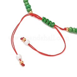 Bracelets tressés en perles de rocaille en verre et perles de verre lampwork pour femmes&nbsp;BJEW-MZ00212-02