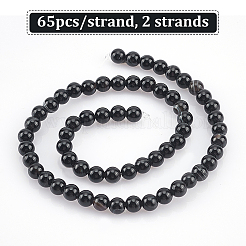 2 hebra de cuentas de ónix negro natural&nbsp;G-GO0001-15A