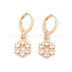 Orecchini a monachella in ottone con micro pavé di zirconi chiari&nbsp;EJEW-K300-12G
