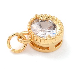 Ciondoli in vero ottone placcato oro 18k con zirconi cubici intarsiati&nbsp;ZIRC-L100-081G-05