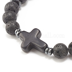 Braccialetti elastici con perline rotondi in pietra mista in stile 4 pz 4 con strass di cristallo&nbsp;BJEW-JB07885