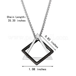 Collana con ciondolo a triangolo e rombo in acciaio inossidabile 304 con catene a scatola&nbsp;JN1045B