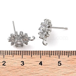 Ohrstecker aus Messing mit Mikropflaster und Zirkonia&nbsp;KK-K364-09P
