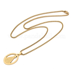 Colliers avec pendentif en acier inoxydable 201&nbsp;LS-NJEW-K283-01G