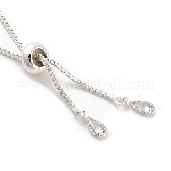 Fabrication de bracelets coulissants carrés en zircone cubique transparente&nbsp;BJEW-U005-02S