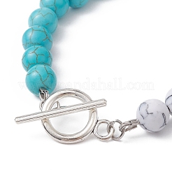 Bracciale a maglie a cuore in lega smaltata&nbsp;BJEW-JB09999-03