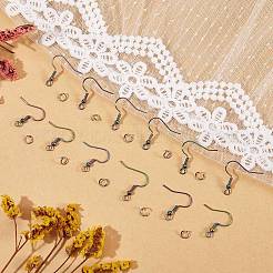 100pcs 2 crochets de boucle d'oreille de style et anneaux de saut ouverts&nbsp;STAS-SZ0001-73