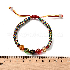 Braccialetti di perline intrecciate con perline rotonde di vetro&nbsp;BJEW-M110-01