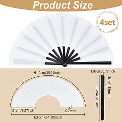 Éventail à main en tissu&nbsp;LS-DIY-WH0579-95B
