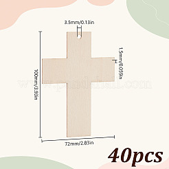 40 Stück Holz große Anhänger&nbsp;WOOD-HY0001-29
