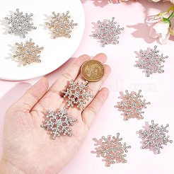 10 stücke 2 farben kristall strass weihnachten schneeflocke brosche&nbsp;JEWB-GF0001-29