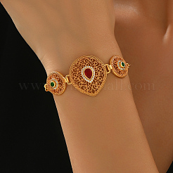 Messing-Mikropavé-Kubikzirkonia-Gliederarmbänder für Damen&nbsp;DT8176