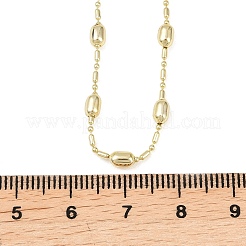 Colliers à chaîne à billes ovales en laiton pour hommes et femmes&nbsp;NJEW-L012-03G