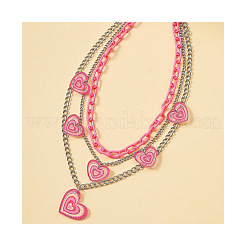 Herzanhänger aus pinkfarbenem Acryl mit Glitzer&nbsp;FS-WG9B734-01