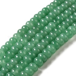 Chapelets de perles de jade blanche naturelle&nbsp;G-E507-01G