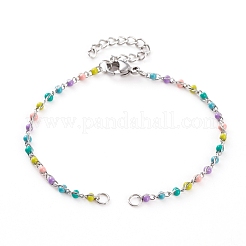 304 catene intrecciate in acciaio inox smaltate per bracciali&nbsp;AJEW-JB00888