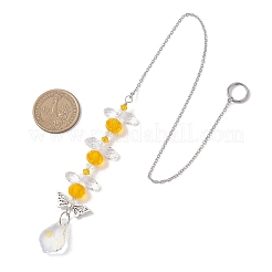5 atrapasol colgante de vidrio con forma de hoja&nbsp;HJEW-JM04614