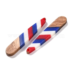 Pendentifs en résine rayée opaque et bois de noyer du jour de l'indépendance&nbsp;RESI-U010-02G