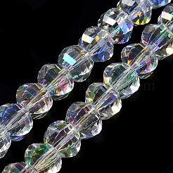 Transparentes cuentas de vidrio electroplate hebras&nbsp;X-GLAA-Q099-C01-14-1