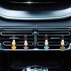 6 Stück 6 Farben Sternholz & Lavasteinfilz Auto-Lüftungsclips&nbsp;HJEW-DR00042