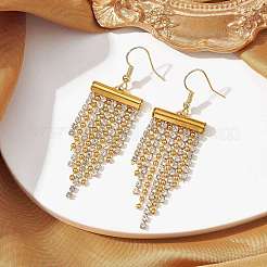 Boucles d'oreilles à pampilles et chaînes en strass&nbsp;EJEW-JE05474