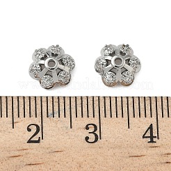 Messing Micro Pave klare Zirkonia Perlenkappen&nbsp;KK-S350-10P
