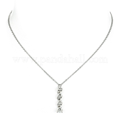 DNA-Doppelhelix-Legierungsanhänger-Halsketten und Danhle-Ohrringe-Schmucksets&nbsp;SJEW-JS01279